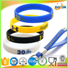 Pulseira de Silicone com Silk Screen Printing Logo para Vendas